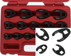 2086 Abn Jumbo Crowfoot Flare Nut Wrench Set Metric 15-piece Tool Kit For 3/8in 12