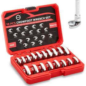 Akm 629103377101 3/8 Inch Drive Crowfoot Wrench Set 18-piece Cr-v Steel Flare Nut W... Fast Ship