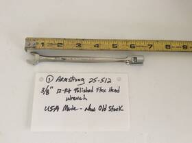25-512 Armstrong 3/8 Inch Size 12-pt Chrome Flex Head Wrench-new/old- 1 Ea Free Sh