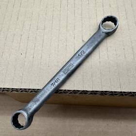 6725 Armstrong Vintage Arm Logo Offset Double Box Wrench 7/16 1/2 Inch Made In Usa