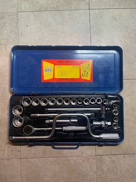 4240bm Ash Tools Socket Wrench 24 Piece Set 1/2 Square Drive Chrome Vanadium