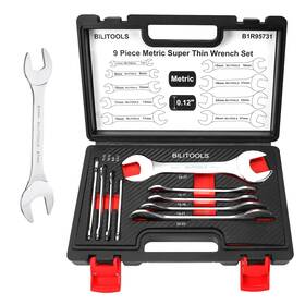 B1r95731 Bilitools Super-thin Wrench Set 9 Piece Metric Open End