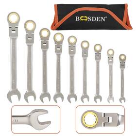 Ss011 Boosden 9-piece Ratcheting Wrench Set Flex-head Ratchet Combination S