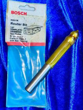 85601m Bosch 2 Flute Template/trim 1/2 Inch X 1-1/2 X1/2 Router Bit New