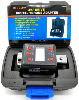 Cal-hawk 091044647344 3/4 Inch Dr Digital Torque Wrench Adaptor Micro Meter Ft/lb Led 738 F/lb Microtor