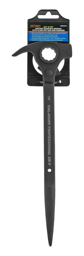 Bewr67h Cal-hawk 3/4 Inch X 7/8 Ratchet Scaffold Wrench With Claw Pry Bar Scaffolding-