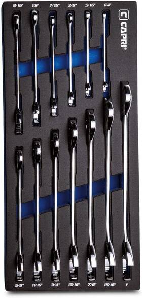 Cp11900-13st Capri Tools Angle Open End Wrench Set 30 And 60 Angles 1/4 Sae Black