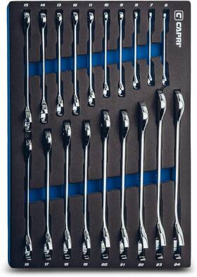 Cp11900-19mt Capri Tools Angle Open End Wrench Set 30 And 60 Angles Metric Black