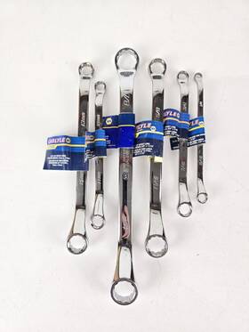 Lbow1315m Carlyle Napa Offset Boxend 45 Degree Metric Sae Wrench Set Of 6 Polished Chrome