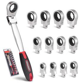 Hl372 Cotouxker Flex Head Ratcheting Wrench Set 1/4 To 3/4 Inch Ratchet ... Fast Ship