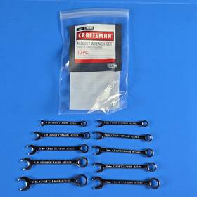 42329 Craftsman 42321 42325 42327 42328 10-pc Midget Wrench Set Sae And Metric Combination Lifetime Warranty New