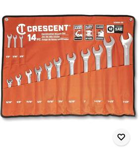 Ccws4-05 Crescent Combination Wrench Set With Tool Pouch Sae 14 Pc