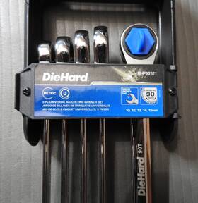 Dhp55121 Die Hard Diehard 10mm- 15mm 5 Pc Universal Ratcheting Wrench Set 12pt Metric New