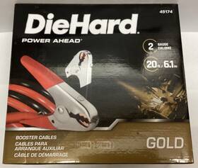 45174 Diehard Brand New Booster Cables 2 Gauge 20 Foot Jumper Gold