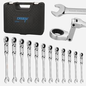12dtgjhdjl Disen 12pcs Ratchet Wrenches Set Double Jointed Metric Flex Head Ratcheting