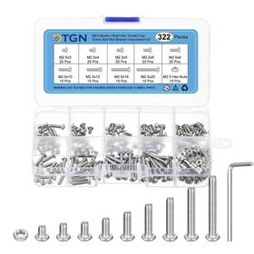 Dtf230914tt000585 Dtgn 322pcs M2.5 Button Head Hex Socket Cap Screw - 3-20mm Bolt Nut Wrench Assortm
