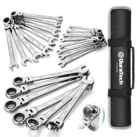 Duratech 931213201882 Flex Head Ratcheting Wrench Set Combination 22-piece M