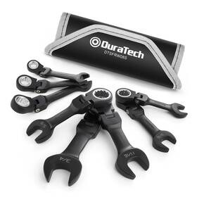 Dt001023ah Duratech Stubby Flex-head Ratcheting Combination Wrench Set Sae 8-piece 5/