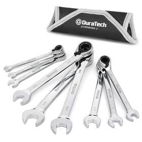 Dtrrw09s-2 Duratech Reversible Ratcheting Combination Wrench Set Sae 9-piece Open End