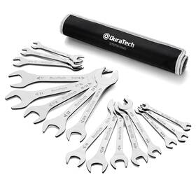 Dtstw16ms Duratech Super-thin Open End Wrench Set Sae 5/16 Inch To Metric &sae Silver