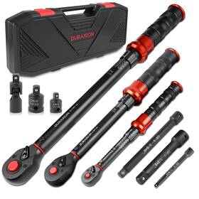 Duraxion Drx-001 9pcs Torque Wrench Set 1/4 Inch 3/8 1/2 Drive Click 20 220