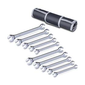 Wr-063 Efficere 10-piece Complete Metric And Sae Flare Nut Wrench Set With Pouch ... Fast Ship