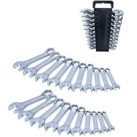 Wr-072 Efficere 20-piece Metric And Sae Premium Stubby Combination Wrench Set With Storage Ra