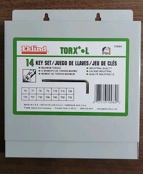 10984 Eklind Eklindtorx Key Set 14 Pc L-key Short Arm Handle T6 To T55
