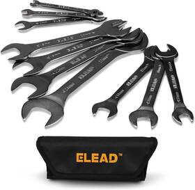Ed70018 Elead Super-thin Open End Wrench Set 10-piece Metric 5.5-27mm Black