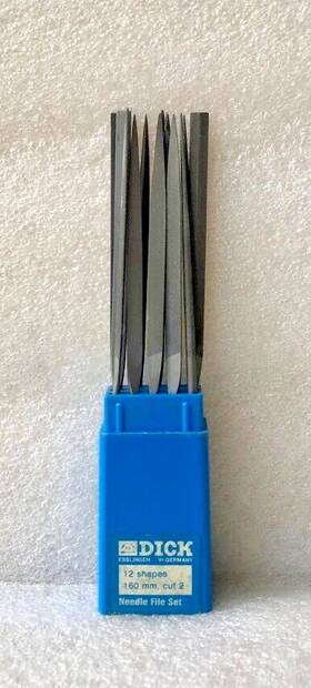 5110-00-204-2685 F Dick 12 Piece Swiss Pattern 6 Inch Needle File Set Made In Germany Ships Free