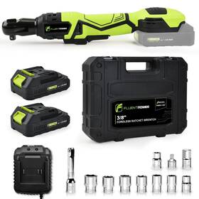 Frw01-18v Fluentpower 3/8 Inch Cordless Electric Ratchet Wrench Set 74 Ft-lbs 400 Rpm 18v Brushless Po