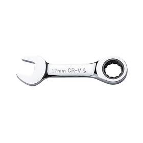 Flzosper 700305665552 17mm Metric Stubby Box End Head Geared Wrench 72-tooth Ratcheting C