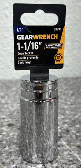 80796 Gearwrench 1/2 Inch Drive 1-1/16 Deep Well Socket 12 Pt