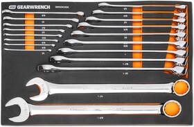 Gwmscwl12sae Gearwrench 19 Piece 12 Pt Long Pattern Combination Sae Wrench Set