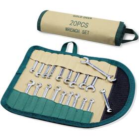 Ht0024 Gold Deer 20 Pcs Mini Double Open End Wrench Set Standard Metric And Sae 5/32 Inch -7/16 &4-