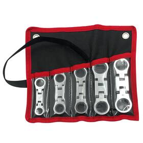 Gos-12024 Goswift 5pcs Dual Flex Head Ratcheting Wrench Set Double Box End Flex-head Stubby