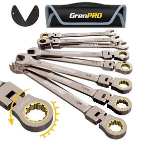 071067 Grenpro Flex Head Ratcheting Wrench Set 9pcs Combination Sets Sae Wrenches S