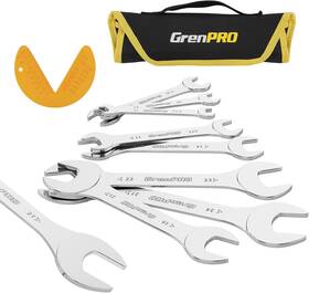 071431 Grenpro Super-thin Metric Wrench Set Open End 9pcs 5.5 Silver