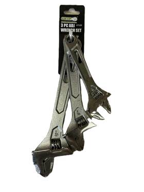 87028 Grip 3pc Adjustable Wrench Set 6 Inch 8 10 Tools