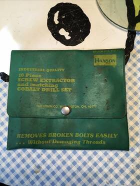 11117 Hanson Irwin 10 Piece Extractor Set No. Missing 7/64 Bit 1/4 Inch Broken