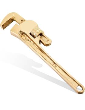 Zhw2223 Hicarer Hc Non-sparking 12 Inch Adj. Pipe Wrench Bronze Aluminum Die-forged Corrosion Resist
