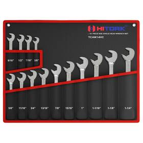 Tcaw14vc Hitork 14-piece Angle Wrench Set With Kit Roll Pouch Sae Size- 3/8 Inch To 1-1/4