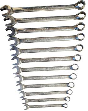 37032 Husky 37010 Vtg 12 Piece Long Sae Combination Wrench Set 5/16 Inch To 1 Point
