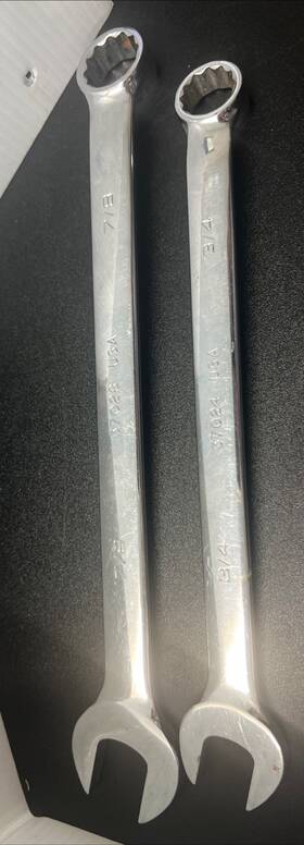 37024-37028 Husky Lot Of 2 Vintage Usa 37024 3/4 37028 7/8. Full Polish Combination Wrench