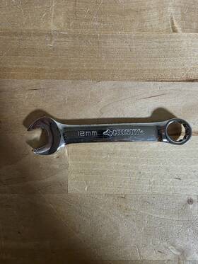 65568 Husky 12mm 12pt Stubby Combination Wrench Polished Used Mechanic