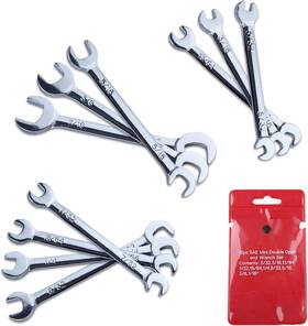 240002 Injoytec Super-thin Open End Wrench Set Sae 10-piece Including 5/32 Inch Small Sliver