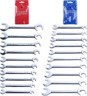 240003 Injoytec Super-thin Mini Double Open End Wrench Set - 20-piece Sae And Small Sliver