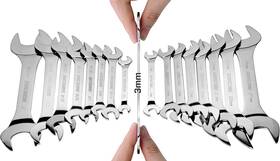 Ic-150303 Ironcube Wrench Set For Narrow Space 16-piece Super Thin Sae&metric Silver