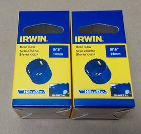 373090bx Irwin Lot Of 2 X 9/16 Inch Hole Saw - New Saws