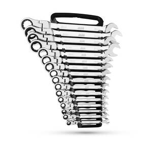 16pcrwmmflex Jaeger 16pc Mm/metric Flex Head Tightspot Ratcheting Combination Wrench Set W
